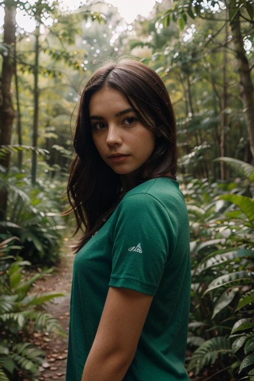a person monitoring her progress, surrounded by green color