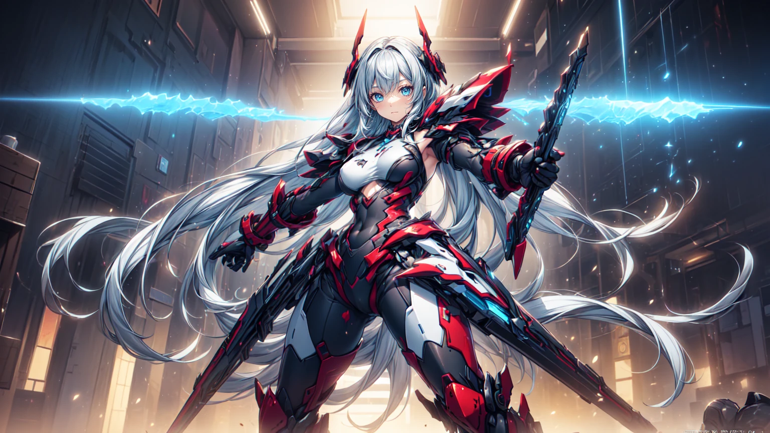 A robot close-up with a big head and a sword, mechanized Valkyrie girl, mecha network armor girl, detailed digital anime art, detailed anime artwork, armor girl, anime mecha aesthetics, advanced digital anime art, female mecha, robot mecha female dragon head, detailed anime art, detailed key anime art, badass anime 8 K, dark red livery