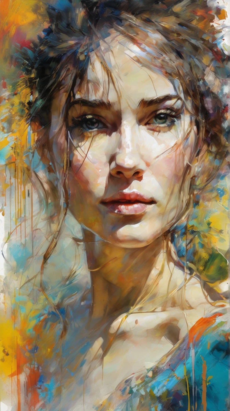 a woman with her eyes closed, Beautiful expressive , Wadim Kashin. Ultra photo realsisim, Louise Ross, beautiful digital painting, digital art painting, Fine paintings, ((Rod acrylic paint)).