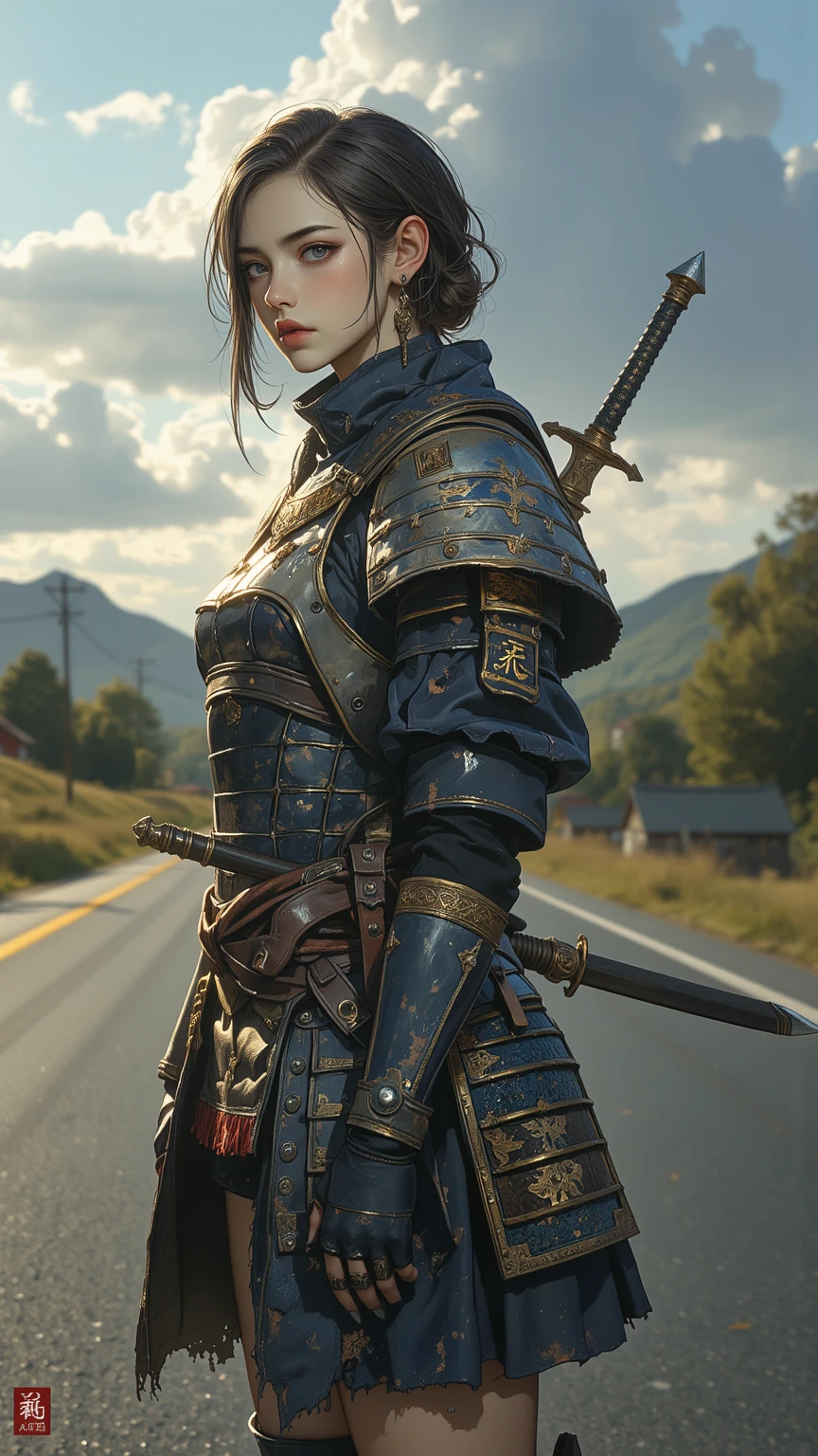 survival game、Heavy Armored Soldier、survival gameのフィールド、A beautiful girl is holding a firearm、head to waste、Vulcan cannon、m134 milligun、Material Rifle、heavy machine gun、