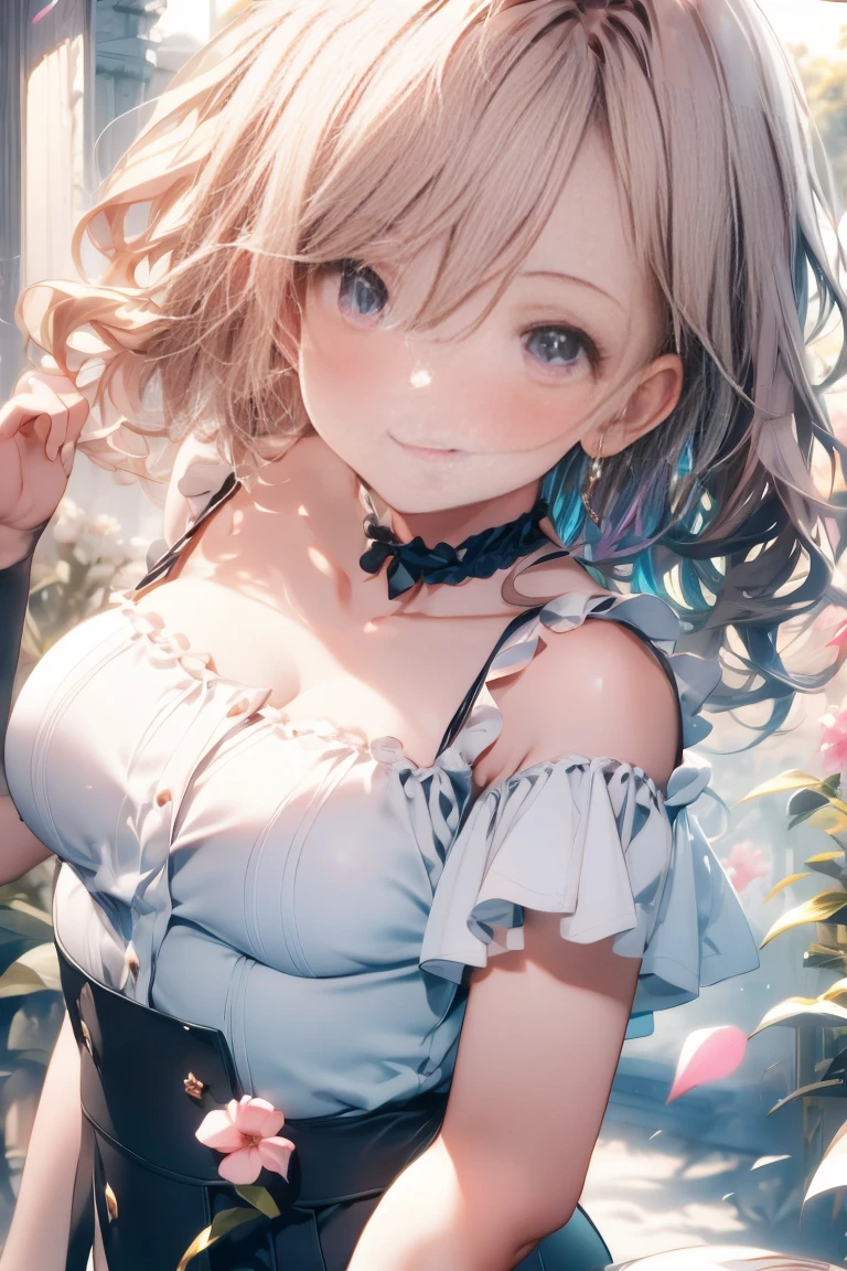 ((masterpiece, best quality, extremely detailed, absurdres)), (NSFW), in beach, 1girl, (Aru blue archive), from below, shy face, blush, wavy mouth, (completely nude), huge breasts, squatting, arms up, arms behind head,