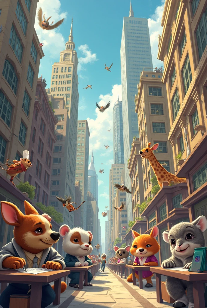 Animals who take the role of real human jobs working at many places