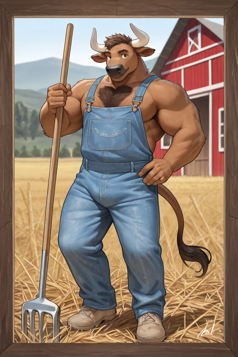 solo male, by kihu, masterpiece, high quality, male brown wolf, himbo ,slim athletic, hairy, pubic hair, yellow eyes, no abs, on ranch, barn, sunrise, standing, correct anatomy, big pecs, necklace, nipple piercing,(cowboy hat, rancher pants, cowboy boots:1.3), (sheath, big balls, big knotted penis:1.3), (hands holding whip:1.3),dynamic view, dynamic pose, hairy armpit, low angle view, close up view, (short pants, pants down:1.3), cum, cum on soil, cum dripping