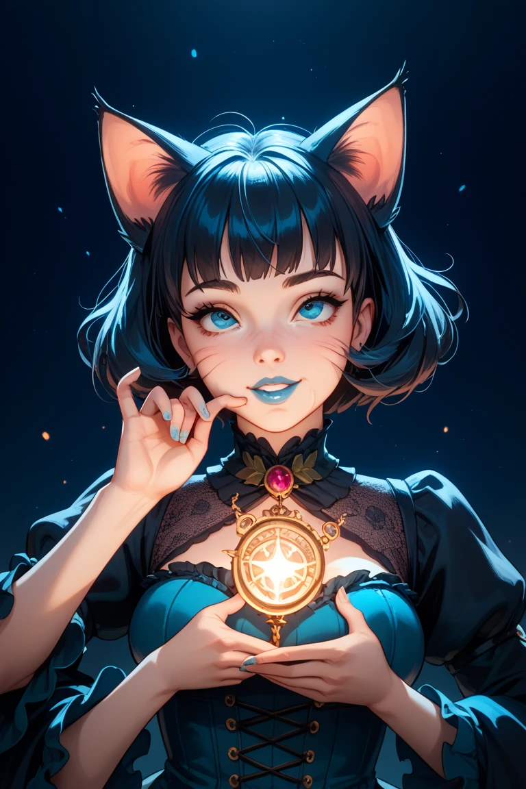 here is a woman in a cat suit holding a candle, portrait of a steampunk catgirl, steampunk beautiful anime woman, wlop and sakimichan, ruan jia and artgerm, range murata and artgerm, artwork in the style of guweiz, masayoshi suto and artgerm, like lady mechanika