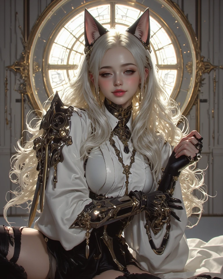 masutepiece, Raw photo,Photorealism,High resolution,Best Quality,High Definition, Perfect composition, Perfect face, Perfect body, 16 K,Cinematic lighting,Cat girl in majestic clothes, High quality, Good anatomy, No finger duplication, No bad autonomy