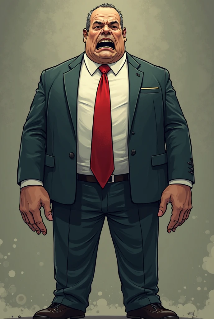 a guy with a beard, wearing a black suit with a red tie (Renan souzones)