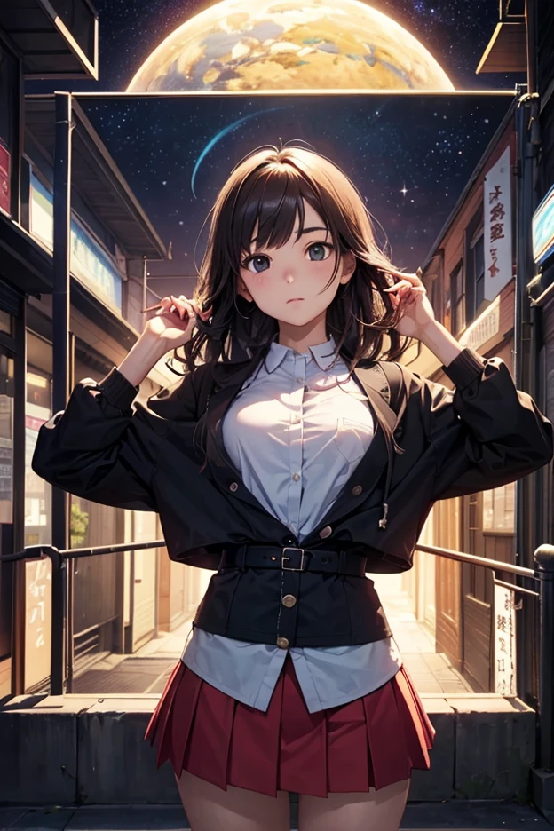 Joaquin Cociña, Chiho Saito, Matti Hagelberg, Camilla Mickwitz, Yasunari Ikenaga, Surrealism, Wonder, Strange, bizarre, fantasy, Sci-fi, Japanese anime, spatial separation of osmotic pressure, skin of a planet, inversion of a city, beautiful high school girl in a miniskirt, perfect voluminous body, detailed masterpiece