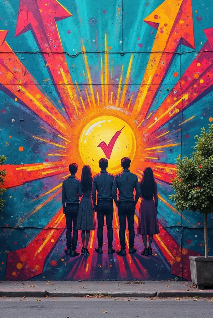 Make a mural about solidarity with the logo of the Unified Germany school