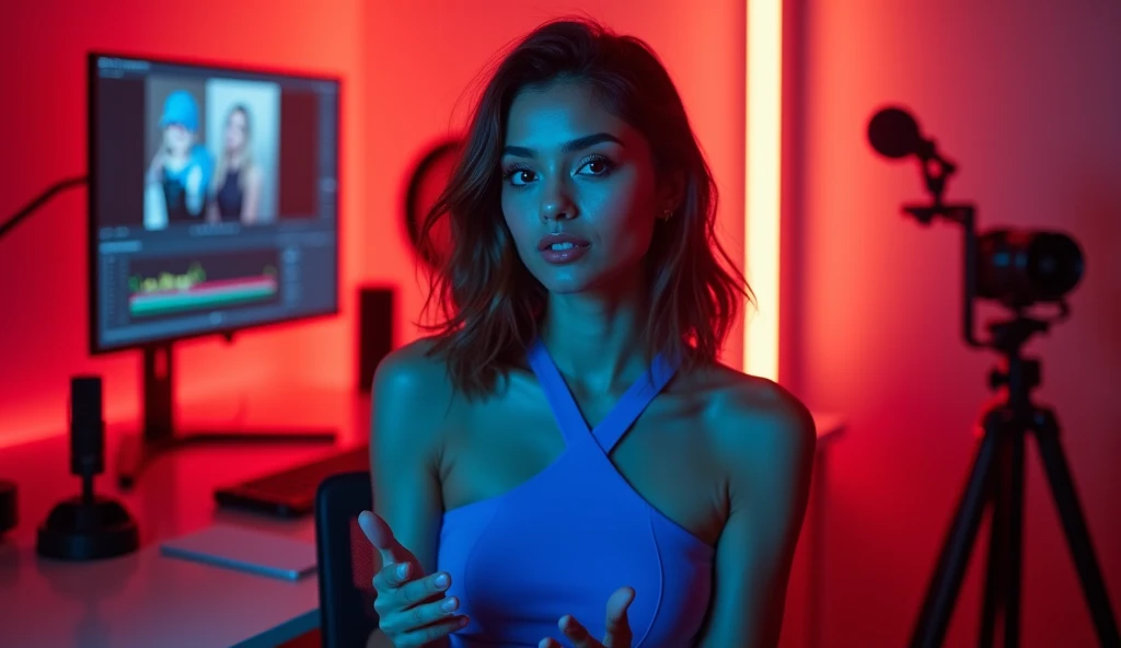  video editing studio background with hot girls 