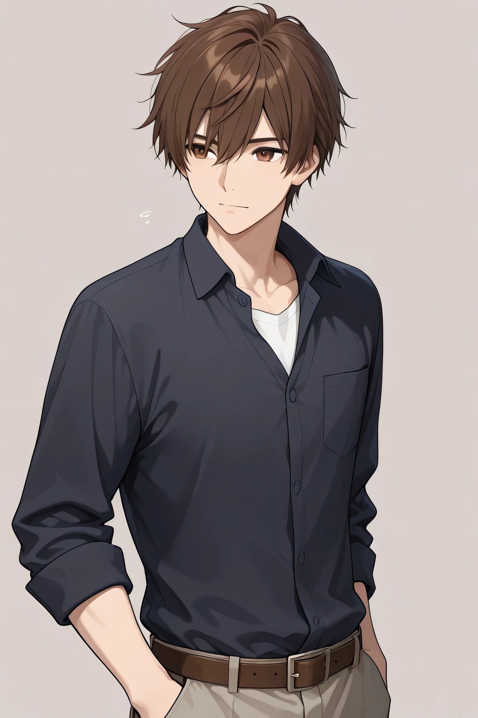 Boy with brown hair and brown eyes and 18 years old 