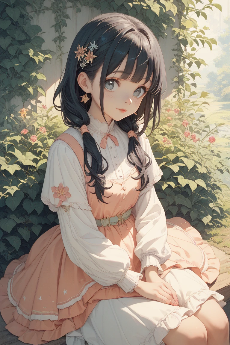 a little lovely ??? girl，Beautiful illustrations，tmasterpiece，multi-detail，high qulity