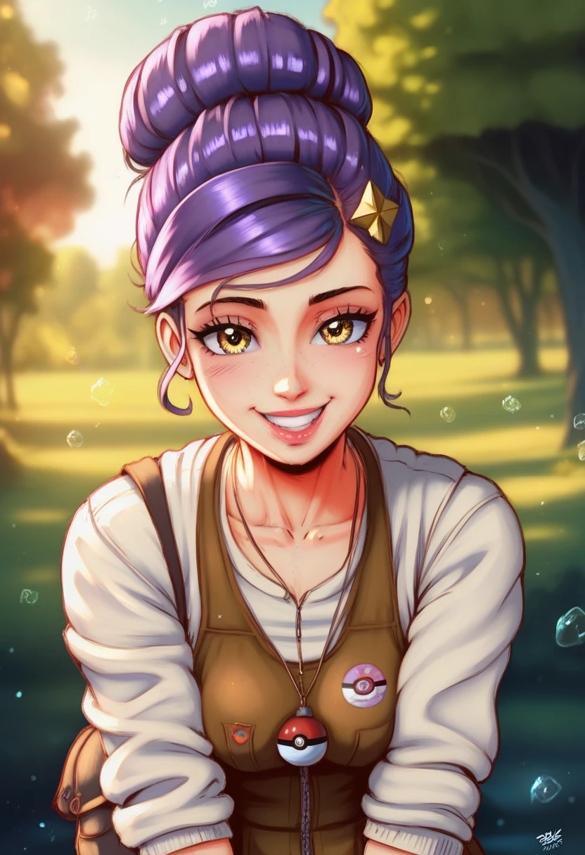 (upper body, a woman wearing pink shirt with blue logo, blue cap backwards, standing at a busstop, cute smile looking at viewer, summer, birds, blue sky), smiling, beautiful eyes, beautiful girl, high detail skin, high detail eyes, high detail hair, highres, ultra detailed, sharpen picture, Highly detailed, masterpiece, best quality, photorealistic, <lora:HyangriYoungji2LoRA:1> 1girl, short hair, ray of light