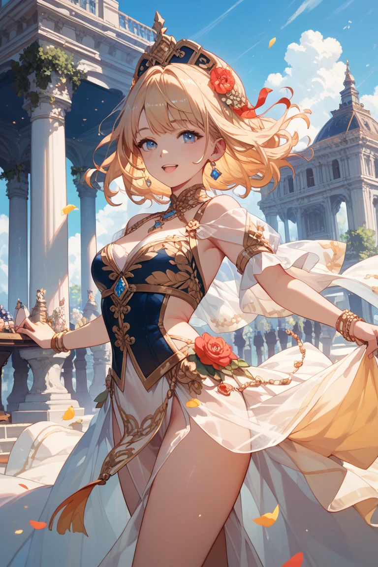 score_9, score_8_upper, score_7_upper,beautiful衣装を着たアニメのgoddessの肖像,(masterpiece, Highest quality, Highest quality, Official Art, beautiful,aesthetic:1.2),((masterpiece, Highest quality, Extremely detailed CG, unity 8k wallpaper )),Impressive visuals,装飾的なbeautifulドレスを着た女性, Hot Topics at the CG Society, Fantasy art, ((beautifulファンタジーprincess)), 8K High Resolution, Detailed Art, 美しく優雅なprincess, beautiful天の魔術師, Very luxurious, wonderful, nice,Noble, (((goddess))), princess,Glowing Skin,Provocative face,Perfect Face,Temple Background,High resolution decoration,beautiful装飾を身に着けている, Very long eyelashes,Perfect Eyes,demeter, blonde hair, armlet, jewelry, dress, ponytail, cape