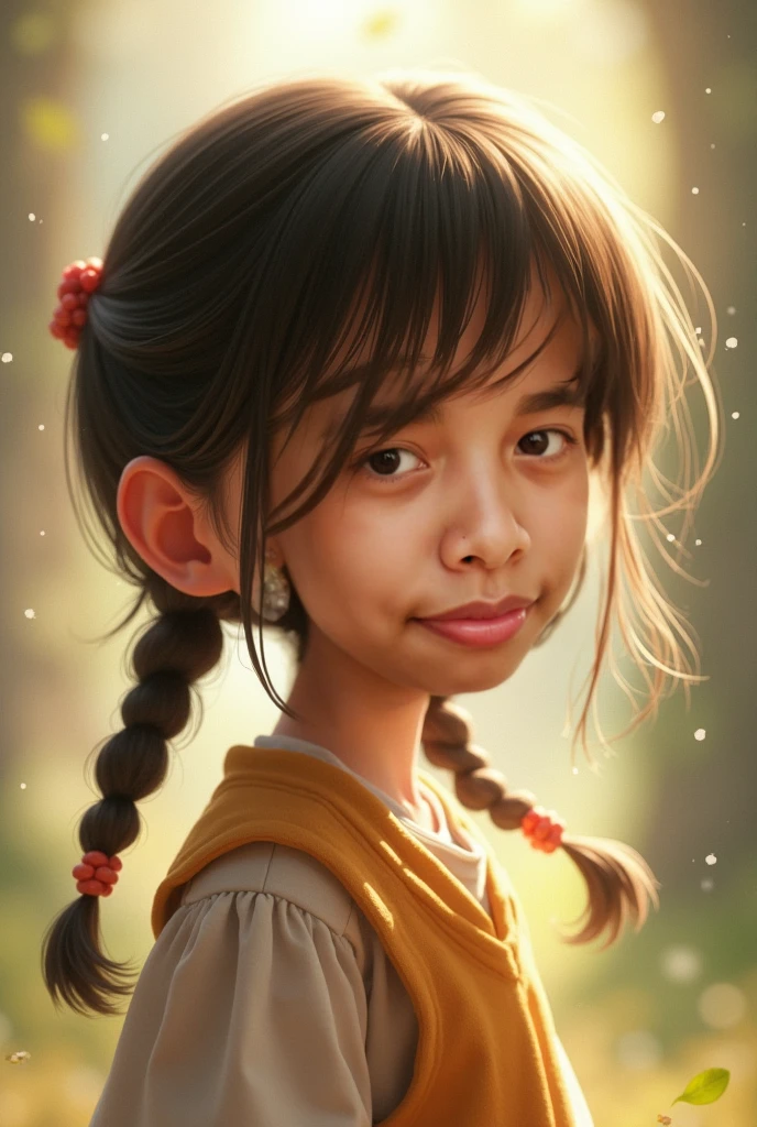 Generate a image of a young girl, 10 years old, from Cambodia, with cambodian features, realistic, best quality, real, well detailed, hyper-realistic