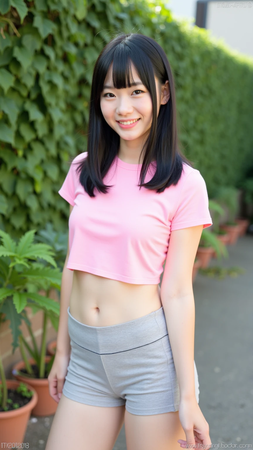 最high quality、high quality、Best image quality、8k,Japanese female students in gym clothes, Includes white short sleeve shirt and bloomers,Slightly exposed abdomen,Strong sweat and humidity, Her clothes are see-through、It clung tightly to her body,Her breasts are of a moderate size, The shape is slightly visible through the damp fabric,Twin tails:1.4,smile、最High resolution、High resolution、最high quality、masterpiece、RAW Photos、whole body写真、Detailed and realistic human body、Detailed and realistic skin、Realistic face in every detail、Detailed and realistic eyes、Detailed and realistic lips、Detailed and realistic teeth、Detailed and realistic ears、Detailed and realistic hair、Detailed and realistic weapons、Realistic reproduction of every detail、Realistic fingers in every detail、(Beautiful Hands、thumb1reference4)、Realistic feet down to the last detail、((Beautiful Japanese Woman))、(Japanese Model)、((21 year old beautiful woman))、(Black Hair)、(Straight hair)、((whole body))、(Slim and perfect figure)、(whole body光沢肌、Fair skin)、Detailed and realistic human body、Detailed and realistic skin、Realistic face in every detail、Detailed and realistic weapons、Realistic fingers in every detail、Detailed realistic feet、Soft natural light、A 360-degree view of hydrangea fields、((Standing in the middle of a hydrangea field(A girl surrounded by hydrangeas 360 degrees))、Poses to make your thighs look beautiful