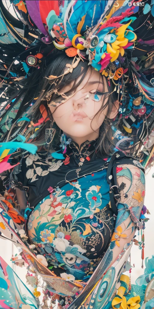 (((Official Art, unity 8k wallpaper, Very detailed, beautifully、aesthetic, masterpiece, highest quality))), (zenTangle, Mandala, Tangle, enTangle), (Fractal Art:1.3) , (((One perfect girl))), (Very detailedな裸), Dynamic Angle, Cowboy Shot, The most beautiful form of chaos, elegant, Brutal Designer, Bright colors, Romanticism, James Jean, Robbie Dowie Anton, Ross Tran, Francis Bacon, Michael Mraz, Petra Cortright, Gerhard Richter,Ashley Wood, Ecstasy,mysterious,glossy,wonderful,(((Very detailedな指))),Almost naked,flashy,Colorful,Transparent blouse,red