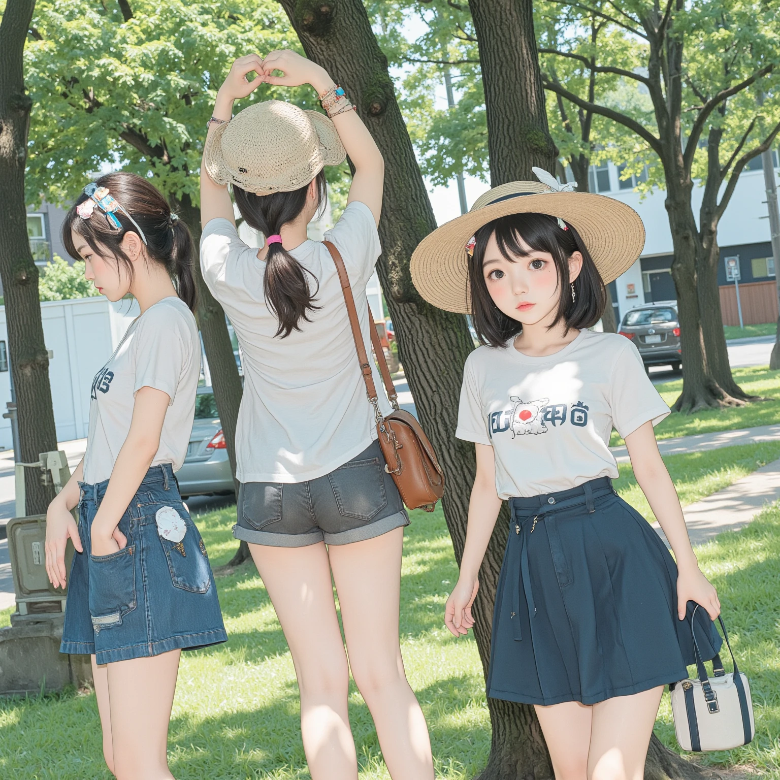 Live and cheerful,youthfulness,rays of sunshine,Clothes wear JK、Gong Wanting、Main skirt( (8K:1.27), Top image quality, tmasterpiece, 超高分辨率:1.2) cute Japan woman photo (prette:1.1)