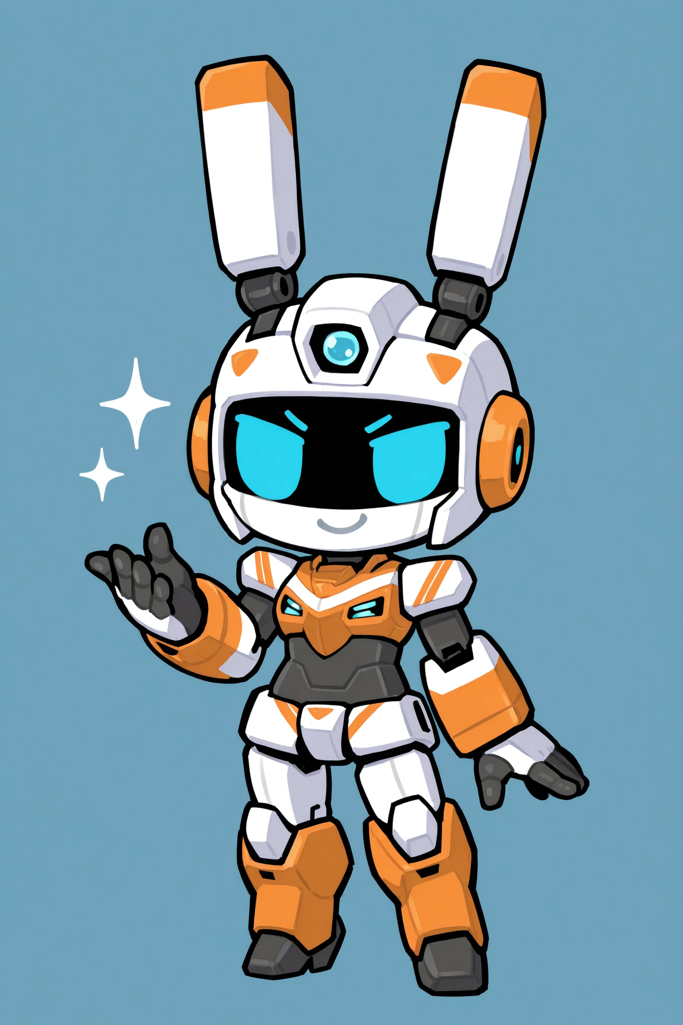 chibi robot with a smile