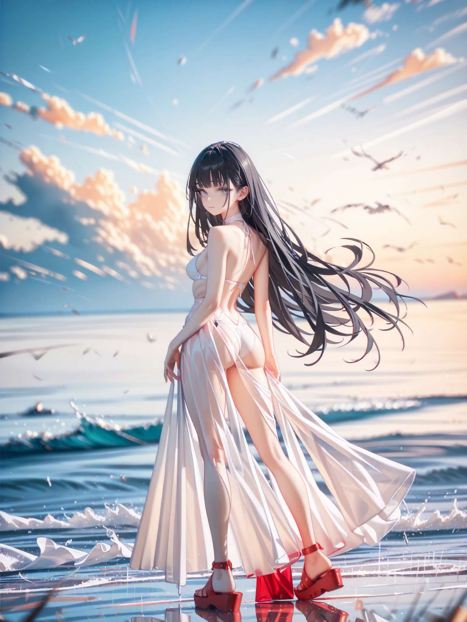 ((best quality)), ((masterpiece)), (detailed), 1girl, off-shoulder sweater,toples,longest,18+,