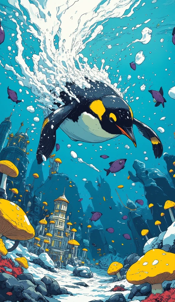 Serene, a sexy female anthropomorphic American Red-Crowned Crane in her red bikini, is Sandwiched between 3 giant beach balls in a giant Inflatable water walking ball.