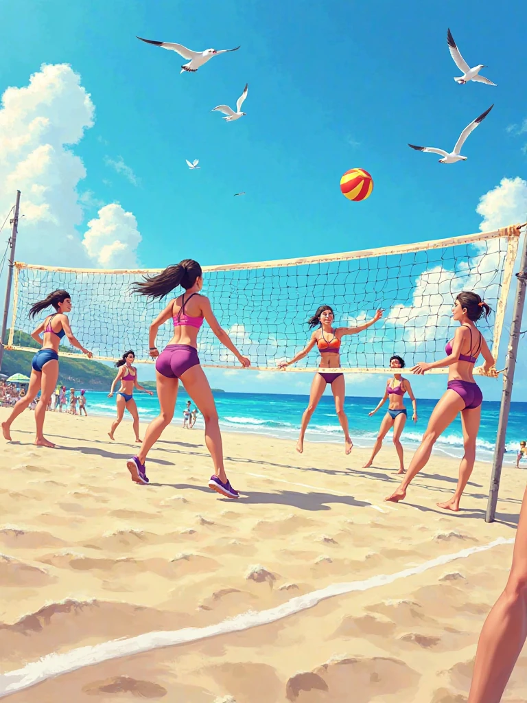 The same as the previous image but with volleyball