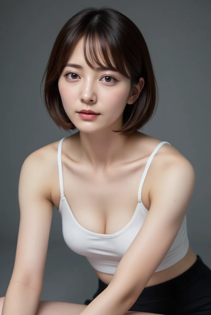 masutepiece, Best Quality, Illustration, Ultra-detailed, finely detail, hight resolution, 8K Wallpaper, Perfect dynamic composition, Beautiful detailed eyes,Colossal tits, fitness wear, Natural Color Lip,
