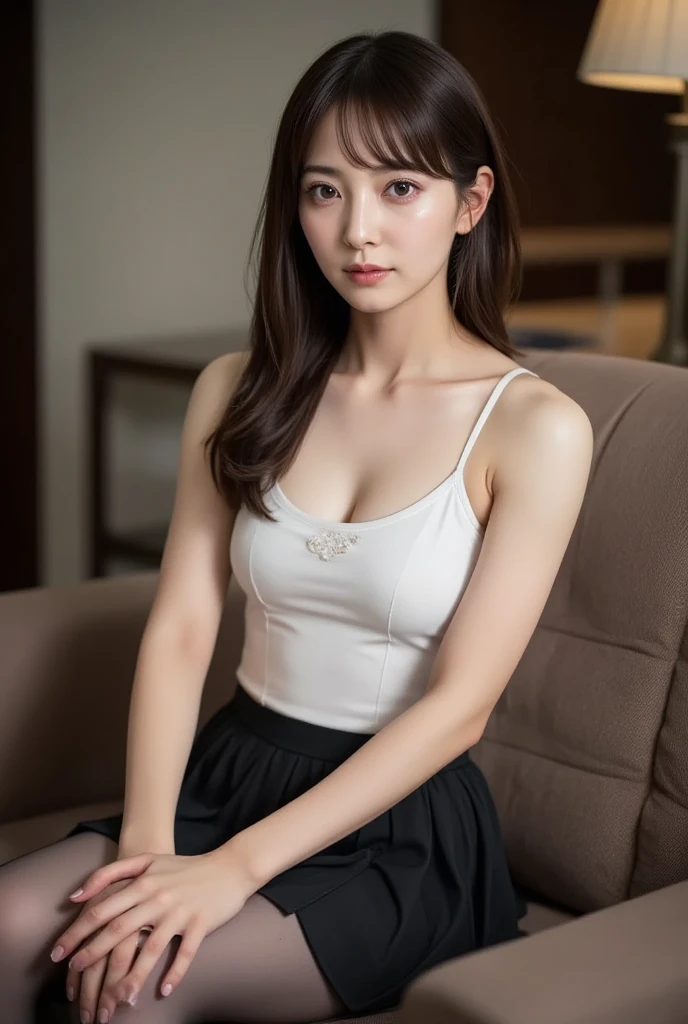 face is :9,3492120809], Naive 33 year old wife、Wearing a lace dress、(Wear pantyhose,Realistic pantyhose)、Thighs Thighs Thighs Thighs、Sit in a chair in an open café、Height 156 cm, Slightly fat、Japanese model, Short layer hair、Japanese Girls, Neat and clean Japanese woman, Japanese Goddess, Innocence、original photo, (8K、Top quality、masterpiece:1.2)、(Intricate details:1.4)、(Photorealistic:1.4)、Octane Rendering、Complex 3D rendering with ultra-details, Studio soft light, Rim Light, Vivid details, Super Detail, Realistic skin texture, Facial details, Beautiful eye details, Highly detailed CG Unity 16k wallpaper, cosmetic, (Detailed background:1.2),　Smooth skin、Show your thighs!!!、