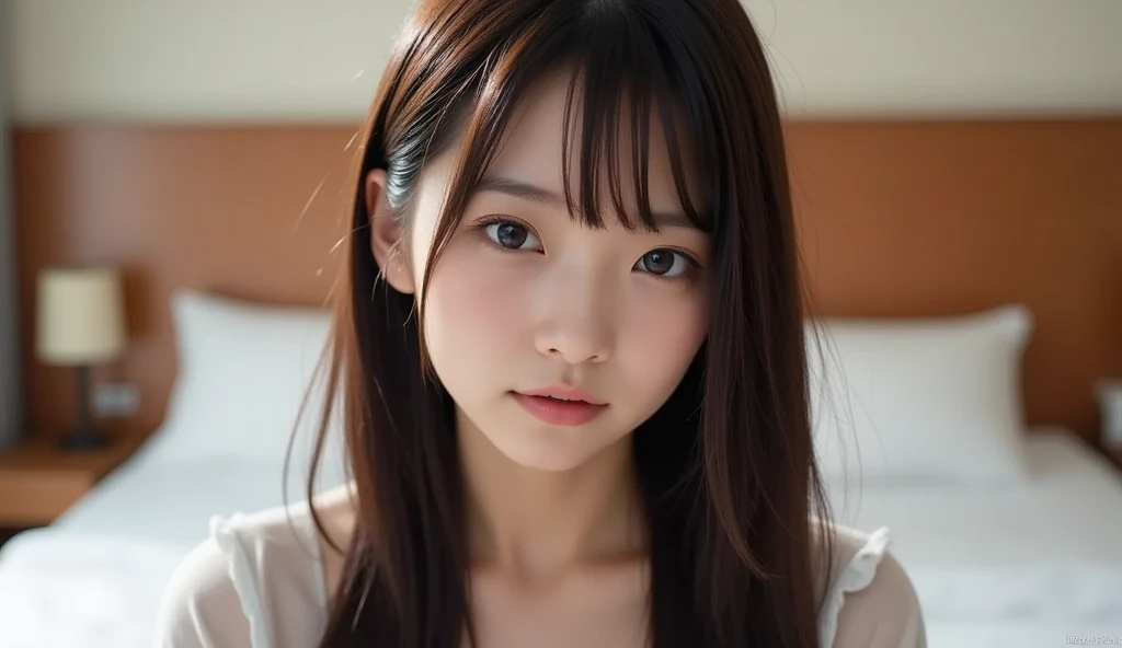 highest quality, Face Focus, Soft Light, Ultra-high resolution, (Realistic:1.4), RAW Photos,
1 Japanese girl, alone, cute, (pupil, Light in your eyes), Beautiful face in every detail, (),(High resolution detail of human skin texture),
(Long Hair)、Cheeks、
indoor,
topless,From below、
(Portraiture)