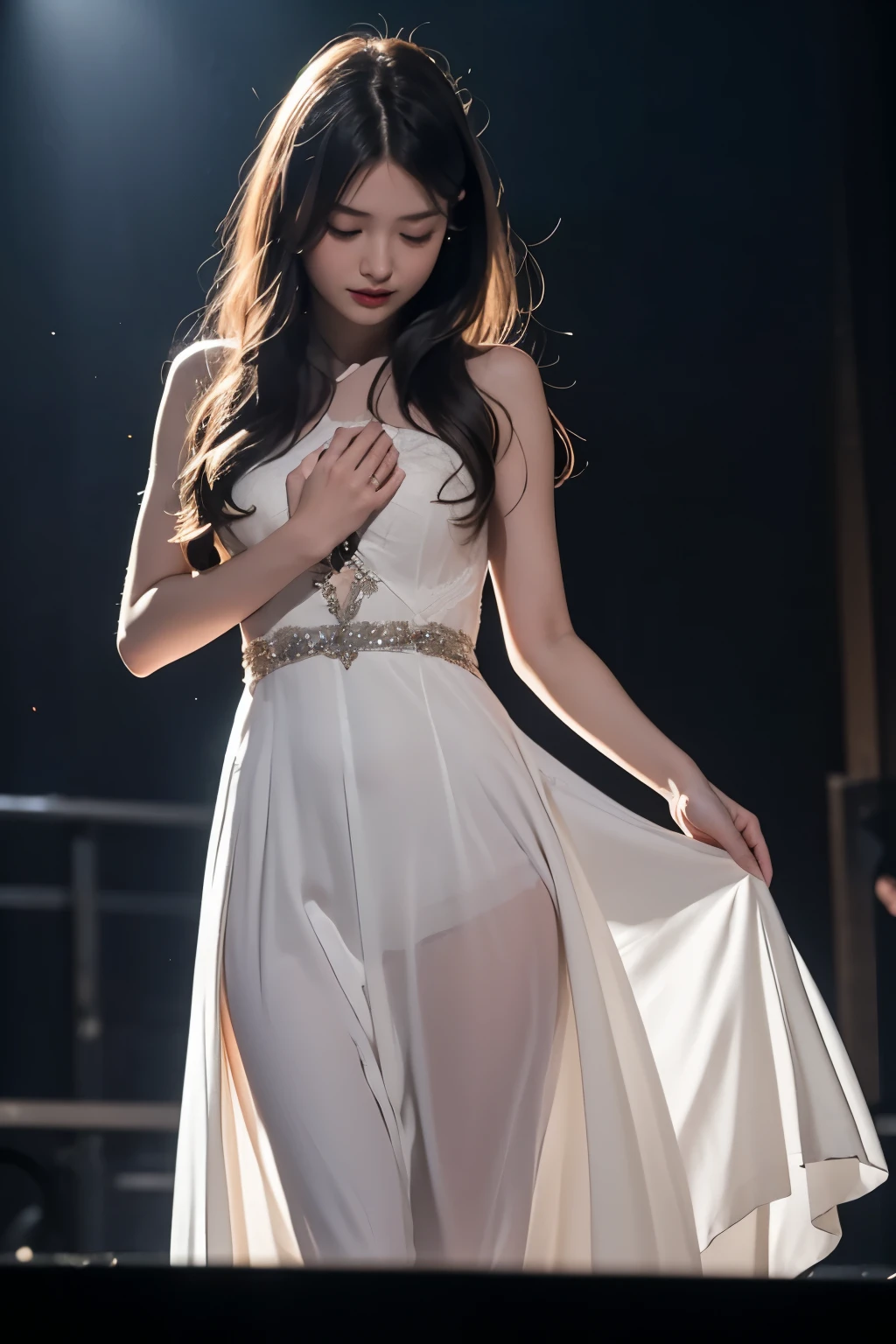 (Good structure),SLR quality,Depth of Field,view,Dynamic poses,Friendly Smile,Transparent blue and white porcelain PVC leather,Transparent blue and white porcelain skin scales,Prism,holographic,Chromatic Aberration,Fashion Illustration,masterpiece,Chinese Dragon and Harajuku Fashion,Looking at the audience,8k,Super detailed,Wedding dress,Big breasts,Not exposed,elegant,Smiling,Lovely,Full body image