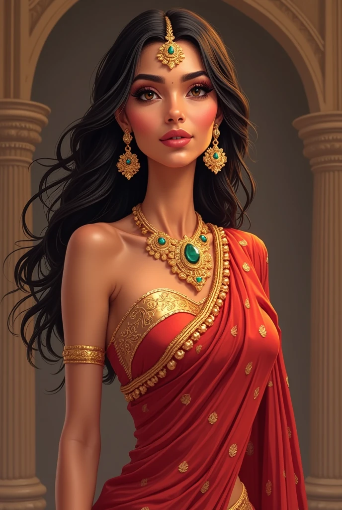 Full size real photograph of a Kerala mallu busty sexy nude woman in royal throne, 8k high res render, sexy busty body, detailed skin and face , ultra real, lion symbols beside rhe throne, royal arena, sexy busty thighs and legs, royal look, transparent red saree, busty and cleavage, sexy lusty smile, highly detailed 8k highres render,