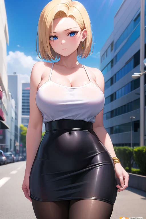 masterpiece, best quality, highres, best quality, highres,1girl, nishikigi chisato, short hair, bangs, blonde hair, (red eyes:1.5), hair ribbon, one side up, bob cut, strong pose,seductive smile,white shirt on her shoulders, walking in streets,pose, hand on hip ,modern fashion,NSFW,official art,extremely detailed CG unity 8k wallpaper, perfect lighting, (masterpiece:1.0),(best_quality:1.0), ultra high res,4K,ultra-detailed, photography, 8K, HDR, highres, absurdres:1.2, Kodak portra 400, film grain, blurry background, bokeh:1.2, lens flare, (vibrant_color:1.2),(beautiful_face:1.5),(narrow_waist),(perfect hands, perfect anatomy),