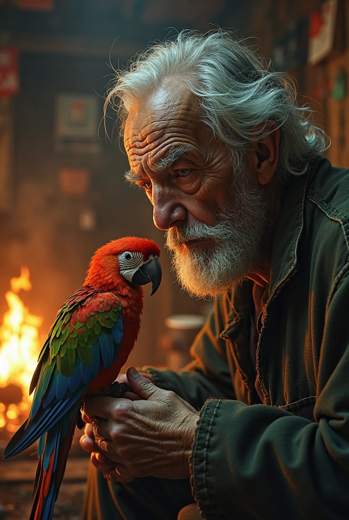 An old man lives alone until he adopts a parrot that repeats mysterious ...