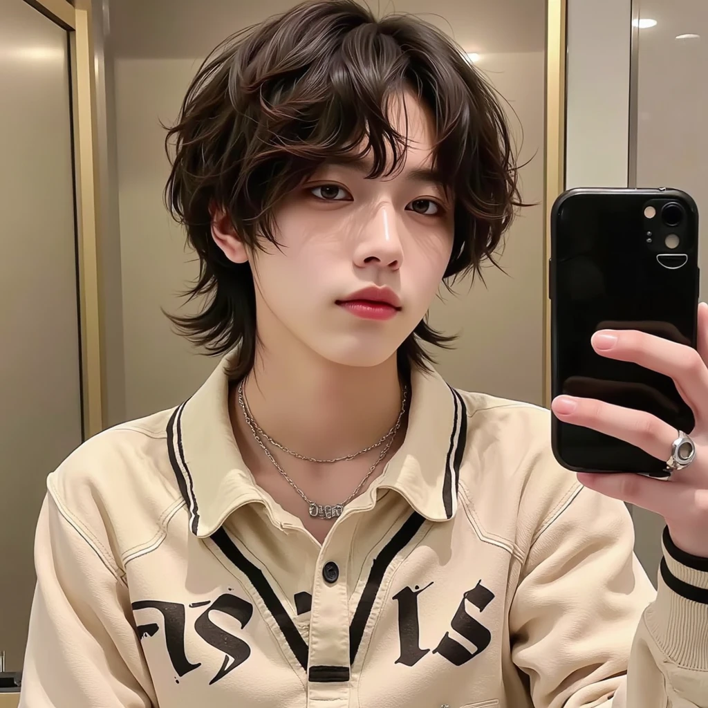 Gray pink men's hair