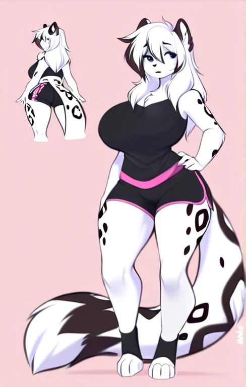 by zackary911, hioshiru, zackary911, lineart, femboy, wolf, wide hips, large breast,