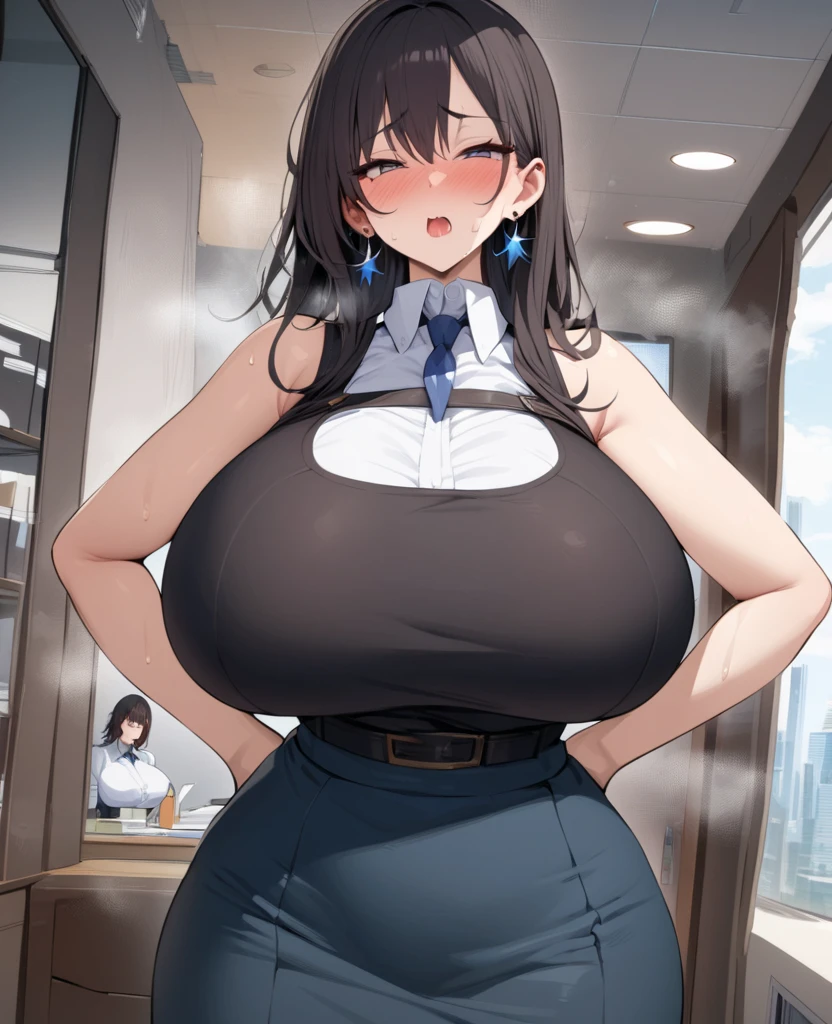 (must be follow these prompts:2.2),masterpiece,best quality,extremely detailed,(in her clothing:3.0),(black trousers on:2),(formal styled business suit:2.4),(Smooth finish:1.3),(若くて可愛いGasping:1.7),(Innocent faceをした小柄でほんの少しむっちりした新入社員がそこに一人だけいる:1.6),(normal body structures:3),(adorable expression:2.3),(卑猥なGasping:1.5),(usual face:2.2),(Gasping:1.5),(japanese pretty girl:1.7),(disposed of passed semen with her clothes to get frousy looks:1.8),(A short new employee wearing a tight black business suit:2.3),(black hair:2.1),(若い恥じらいを含んだGasping:1.5),(big breasts in her clothing:2.2),(A new employee with a very innocent look while working in the office:2.3),(Under his black business suit, his still-young but lustful body throbs.:1.5),(The new employee is short, but has a slightly plump figure hidden under his black business suit.:1.7),(The new employee's breasts, hidden under her black business suit, are swelling with intense lust.:1.9),(The new employee is convulsing, her pussy dripping with love juice, hidden beneath her black pants.:1.7),(The black pants that tightly hugged the new employee's plump thighs were wet with lascivious secretions.:2.8),(Even though his black pants are covered in lewd mucus, he endures without taking them off.:2.5),(The corner of a young girl's body々A new employee whose entire body was toyed with by the lewd urges that wriggled wetly.:1.6),(Gasping:1.5),(A new employee who is always holding his crotch in embarrassment over his black pants:1.8),(幼い恥じらいを含んだGasping:1.5),(The new employee's breasts and nipples covered in a black suit are bulging with lust.:1.8),(The new employee's lewd body beneath her clothes is swelling slightly with her lascivious reaction.:1.6),(A short new employee in a business suit working in modern Tokyo:2.2),(The new employee works very diligently.:2.5),(The new employee has short, thick legs.:1.6),(Gasping:1.5),(The new employee was wearing a black business suit with black jacket and black trousers that had traces of old semen on them.:1.7),(first time々New Employees:2.2),(she looks like japanese idol:2.3),(The black pants are made of a durable fabric that will never tear.:3),(Her breasts are completely hidden under a black office suit:1.8),(displayed one woman on single picture:3),(she looks like a ta:2.0),(All of this happened to the new employee himself, not anyone else.:2.1),(A , voluptuous new employee has semen ejaculated all over her black business suit jacket and blouse.:1.6),(Slimy semen was leaking from the crotch area of his black trousers.:1.6),(pretty rookie with tough business suit:2.2),(lady's business jacket and black trousers must be on:2.1),(in her clothing:2.5),(in her black business jacket clothing:2.1),(Make sure to depict the face:5.3),(Calm expression:4.3),(Innocent face:3),(The story focuses on just that one new employee.:4.3),(The only characters that appear are the new recruits.:4.2),(Portrait:8)