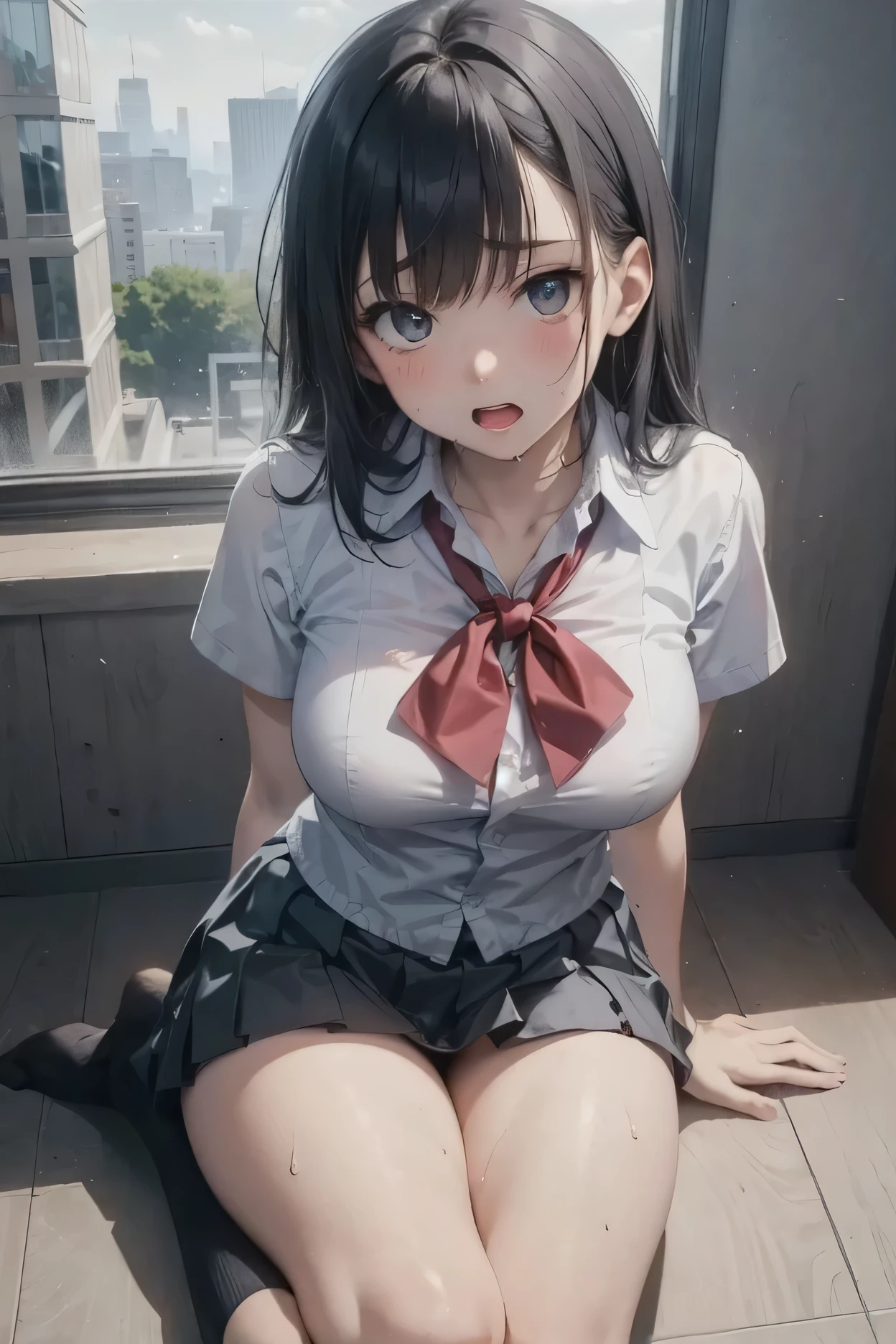 ,((intercourse with a man)),(((skirt lifted:1.6))),((nipples:1.4)),(parted lips),(feeling weak:1.2),(((POV:1.6))),(blush:1.5),open mouth,((vaginal sex:1.8)),(1boy:1.8),((vaginal penis:1.5)),Masterpiece,masterpiece,top quality,super detailed,high resolution,high resolution,8k kin portrait,unity,8k wallpaper high definition c,unity 8k wallpaper,cute type,little:1.5,:1.5,,realistic,real person,Cute,little,portrait,glossy skin,high definition,(16yrs:1.2),(1 girl),(pink hair short hair:1.2),(on bed:1.6),cute,perfect face,seriously,(blush:1.3),(cute:1.8),big breasts:1.3,((school uniform:1.2)),(girl on top:1.5),(POV hands,grabbing another's waist:1.5),(cum in pussy:1.5),(excessive cum:1.2),knee up:1.5