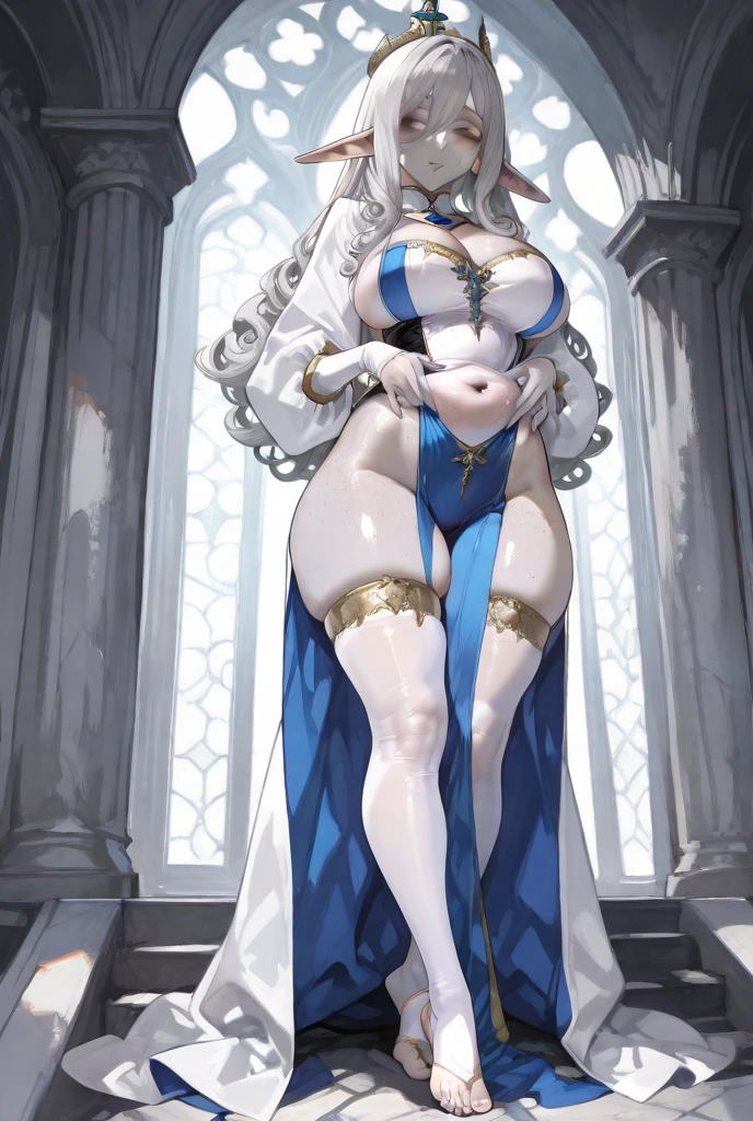 Miss，Very plump figure，Strong body，Huge breasts，H Cup，The bust is huge，Breast exposure，Exposing breasts，Delicate face，Super high red stilettos，Female Giant，Wearing revealing knight costume，aristocratic status，In a magnificent palace。