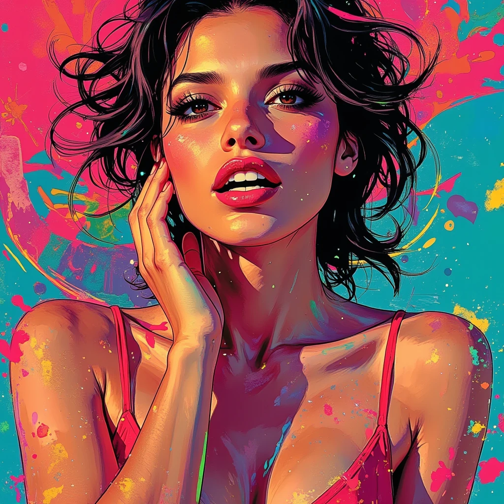 (high resolucion,Realstic:1.2), 2 filles, seins nus et voluptueux, lying on a bed, Sensuel, Intimate atmosphere, softlighting, Vibrant colors, Cadre romantique, Tissus fluides, poses sexy, yeux expressifs, pouty lips, Excited Expressions, Intricate details of the bodies, Teints lisses, realistic textures, composition suggestive, Capturing the beauty of the female form, Evoking Desire and Sex.