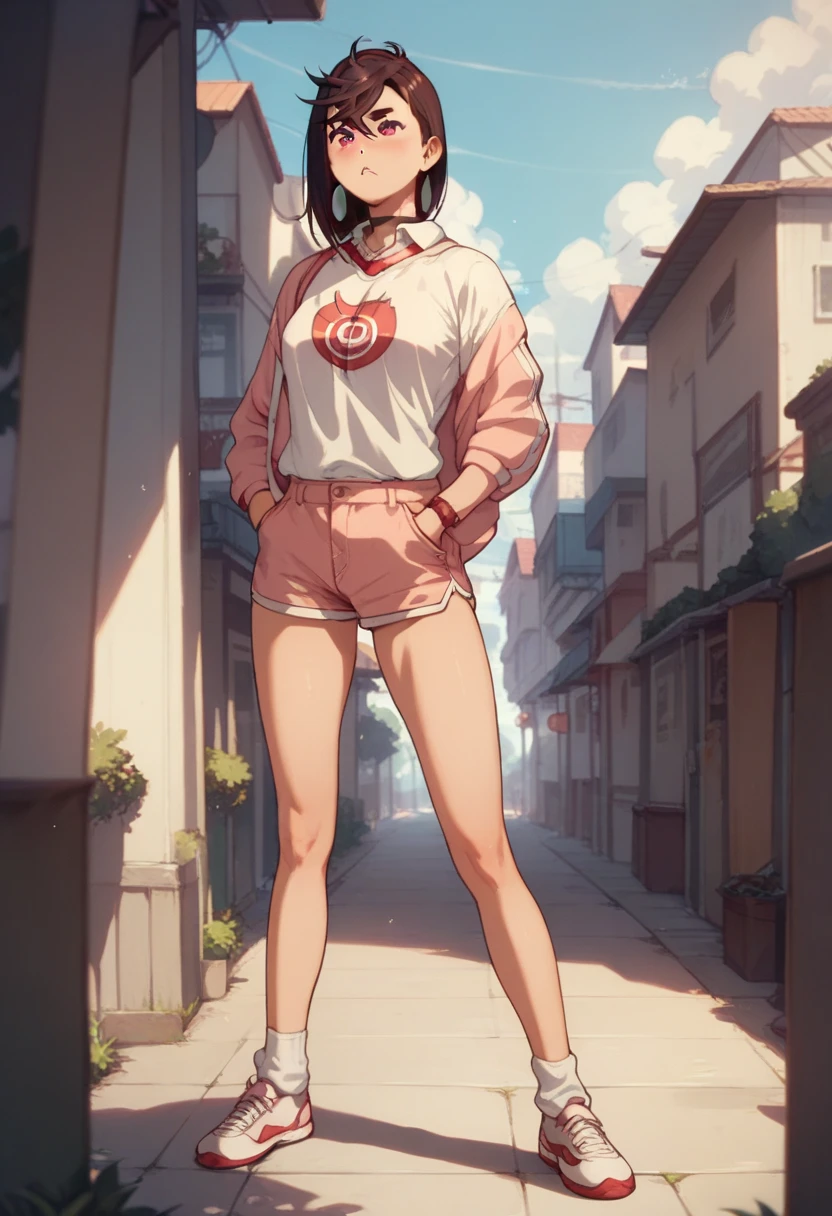 sketch,anime screencap,(black abd pink:fusion between pop art and art deco styles), loose lines, bold lines, on paper, in an ancient city, Full body, Beautiful anime waifu style 1girl, cinematic action, highly detailed, realistic, Isometric, this image with a high-resolution photograph,skindantation,(view from below captures), the entire body of a cute 1girl as she stands in a dynamic pose,showing pussy,1girl,cameltoe,pussy line,nipples visible through clothes,bob hair,pussy juice stain,saliva trail,