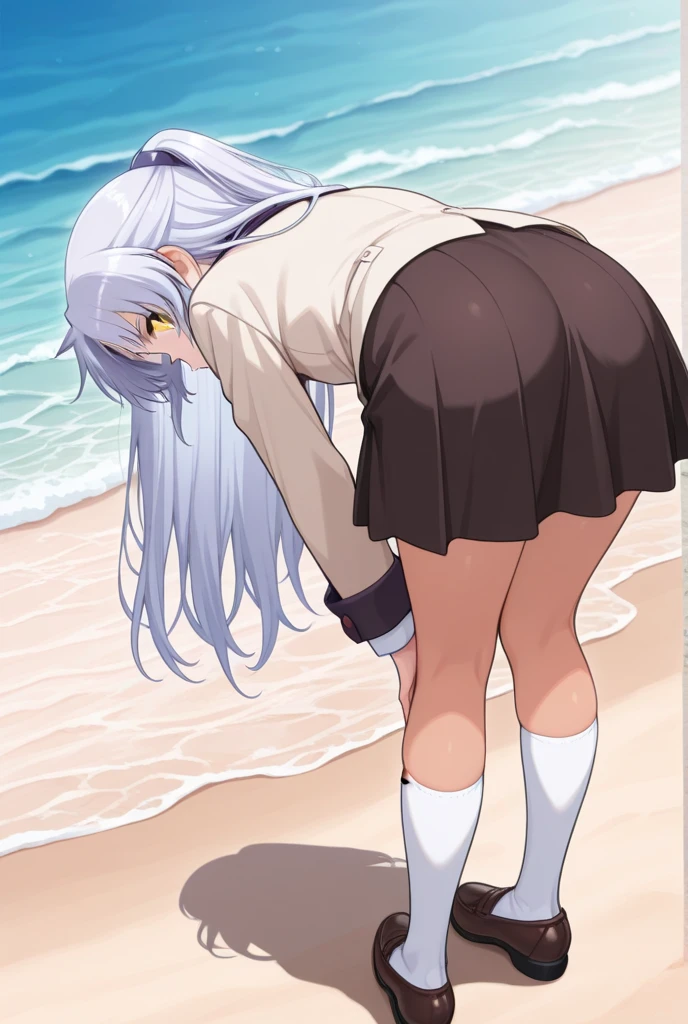 beautiful, cute ((( anime girl, preteen))), blue eyes, blond long hair, (((tiny body, skinny, small, short, flat chest))), small round butt, wearing white bikini, in a small room, standing straight, embarrassed, uncomfortable, best quality, masterpiece, soft lighting, highly detailed, view from below, embarrassed, shy, blushing, looking away,