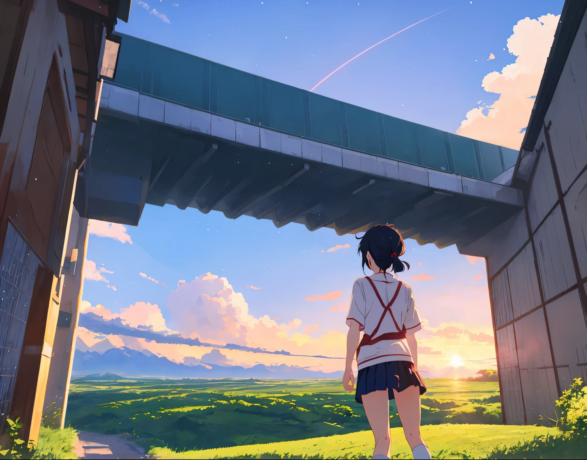 landscape , kimi no na wa style art
