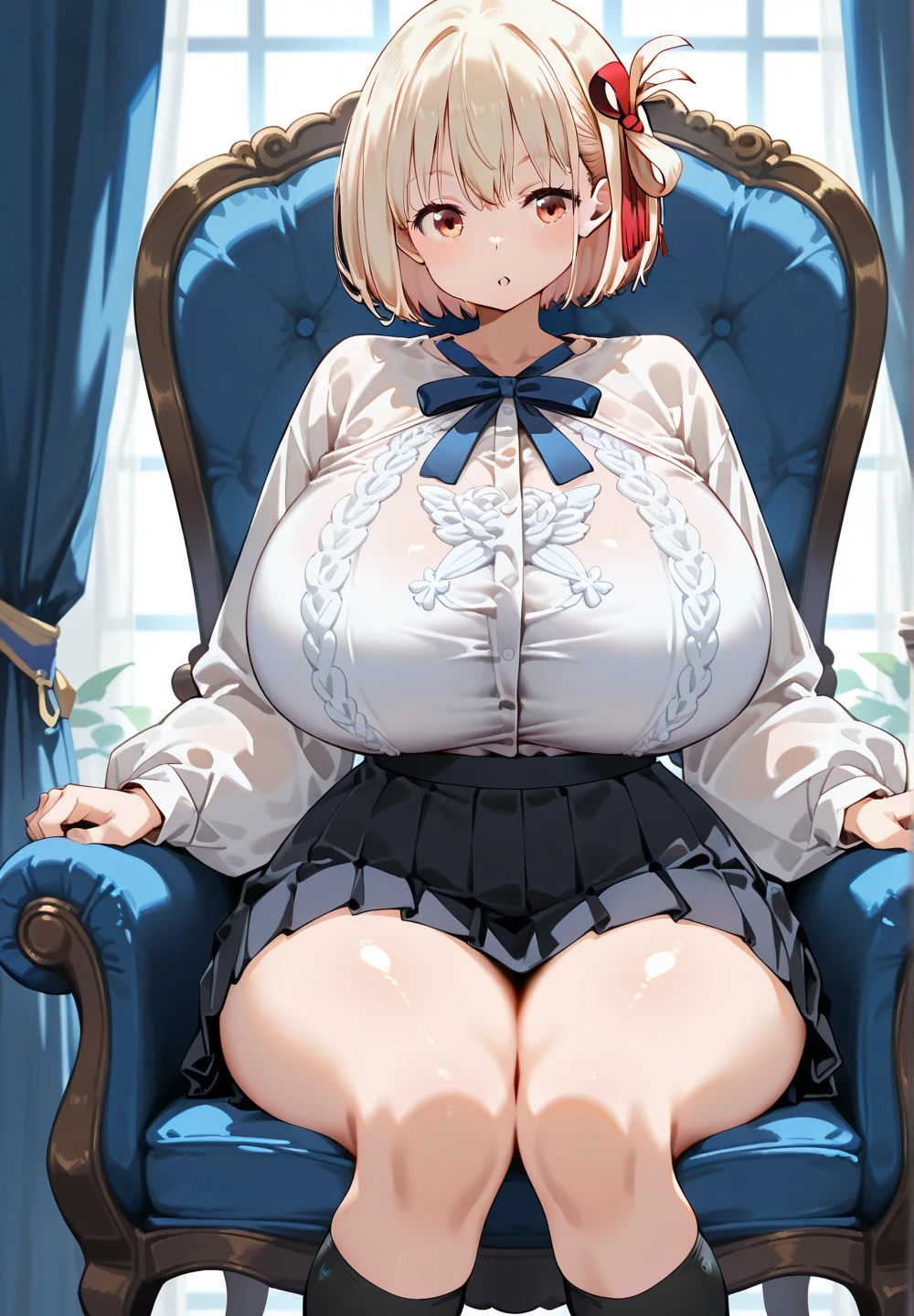 (An ultra-high picture quality),8k,Woman with cheek cane,in her 20s,(I'm wearing a wetter:1.1),Breast size:1.2,(Sitting on a chair),I have my legs crossed,Slightly oblique angle,Close-up