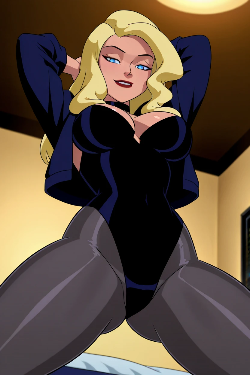 Batman transformed into a docile sexy female bimbo with huge breasts and thick lips