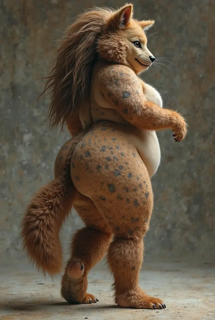 1girl, (27 years old), short woman, centaur, standing, eyes closed, mouth open, curly red hair, eye level shot, tank top, <lora:centaurConcept_V1:1>