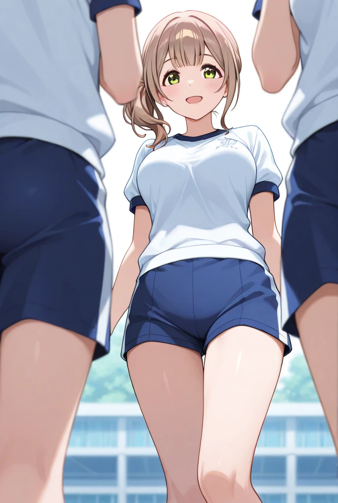 2 Asian girls, both farting side by side, desperate to poop, farting while sitting in car, wearing sports outfit, stomach bloated, hangs hugging stomach, pained expression, shocked and embarrassed, mouth open in shock, sweating, blushing, beautiful and cute face, anime art style, fit body, tall and thin, view from back
