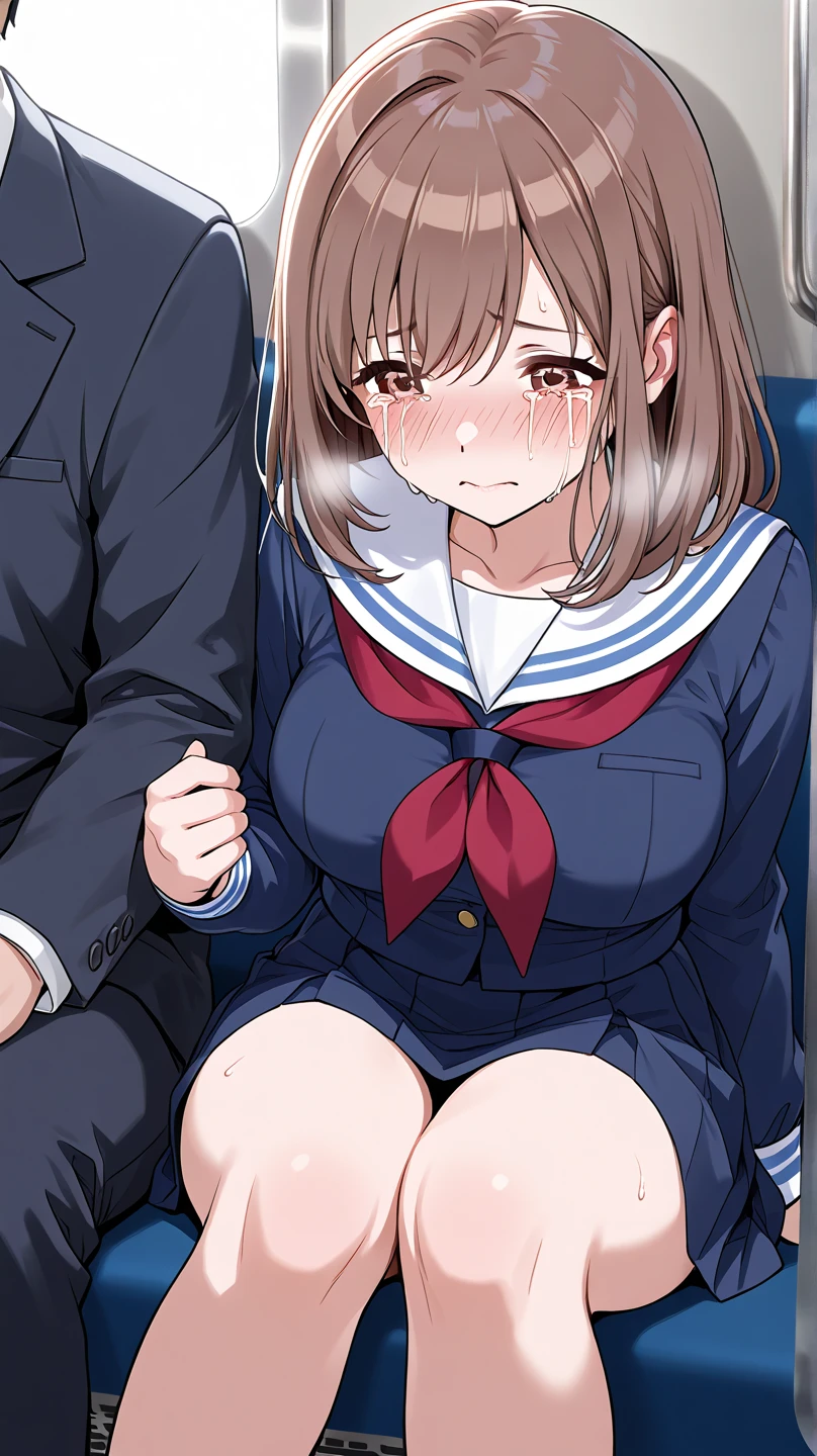 (masterpiece, best quality, ultra-detailed:1.3), (from bellow), hands, arms, extremely cute school girl, extremely beautiful breasts, sailor , up skirt, breasts, nipples,
a girl standing in the train, inside a train:1.2, crowd, a girl is molested by an ugly old man,
((( NSFW), (1 girl, 2 ugly old men) )), (((an ugly old man hug girl behind))), night time,
(an ugly old man touched the girl's chest and girl's legs:1.5), suit ugly old men with exposing his penis, business attire,
(an ugly old man behind girl:1.2), an ugly old man grabbing the girl's breasts from behind, ((trembling)), (embarrassed), volume shiny brown ponytail, (loli:1.2), (love juice, cream pie),
orgy, gang bang, gang rape, ass grab, unrobed bra and panty, sex (silhouette:1.3)
呪