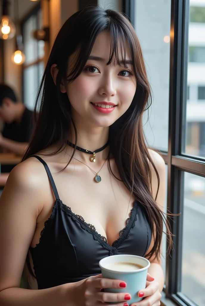 japanese woman,30 years old,big chest,E cup,everyday wear,underwear is visible,cleavage is visible,room,room着,dim atmosphere,nipples are visible