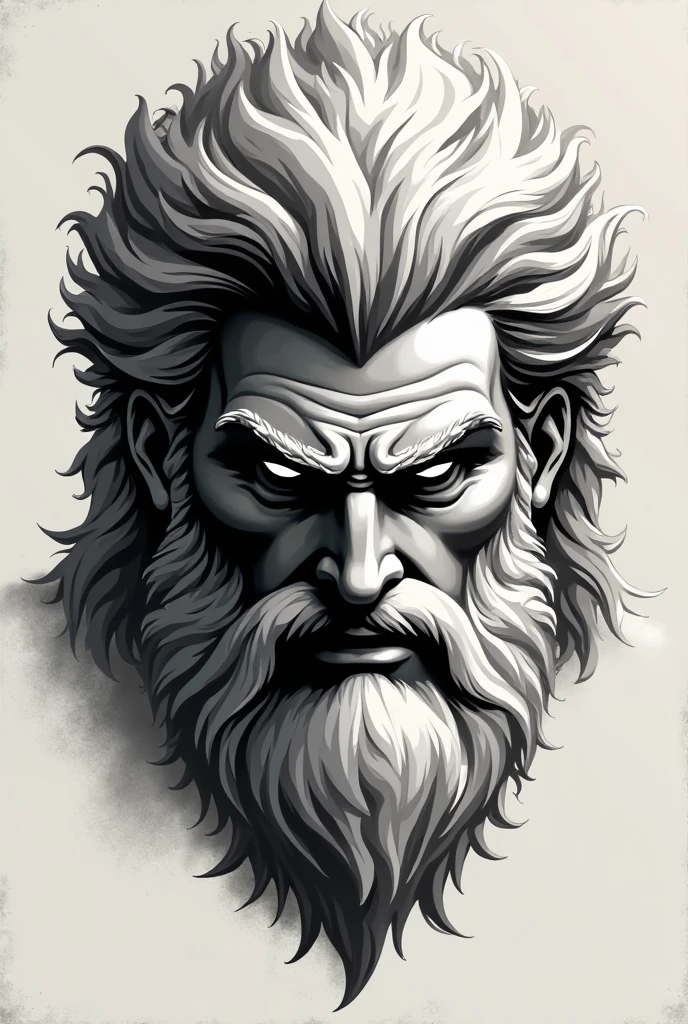 Zeus, arte da camiseta, 2D, ((fundo preto: 1, 5)), vetor, cores vivas, obra-prima, melhor qualidade, detalhes intrincados, perfect symmetrical face, detalhes realistas, gothic theme, luz de aro, luar, cinematic shading, Greg Rutkowisk