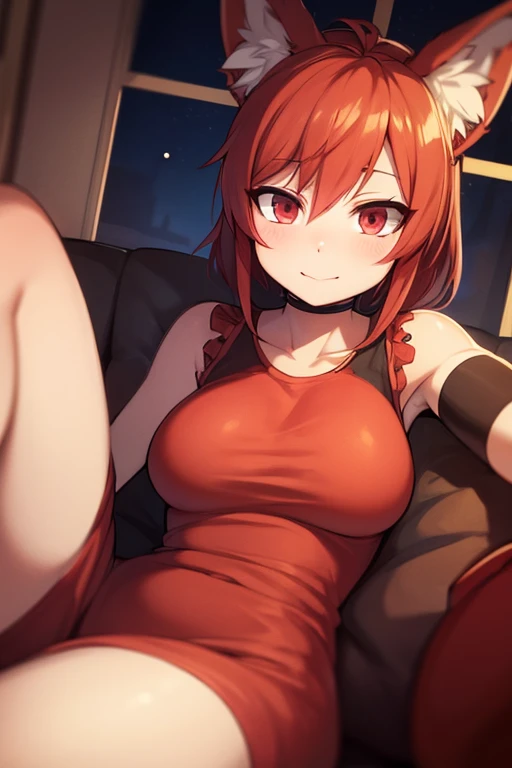 (Masterpiece, best quality, high resolution), makima, succubus, drool, nipple, red hair, yellow eyes, pale skin, office desk, natural lighting