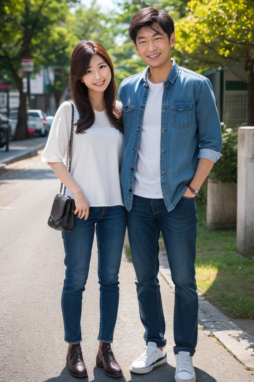 Pretty Korean girl and her curly Latin boyfriend